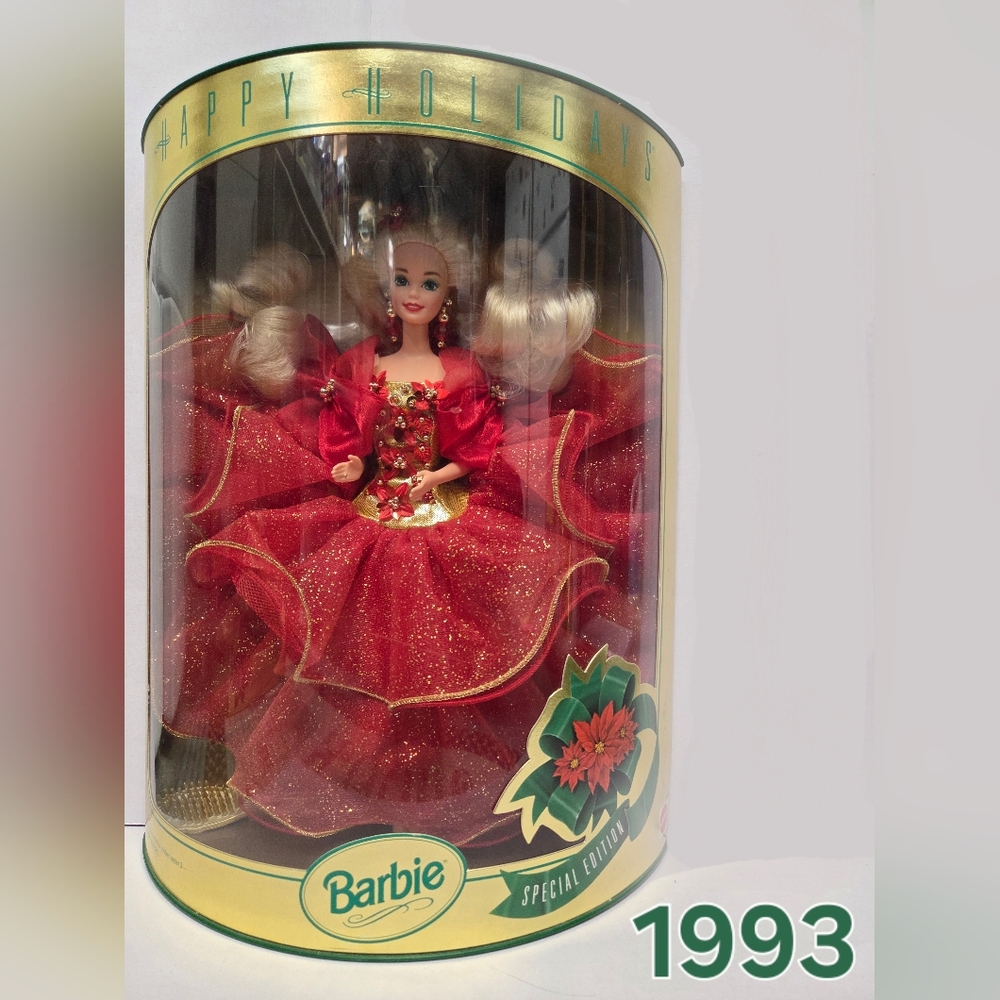 Barbie Red and Gold Holiday Gown Doll 1993
